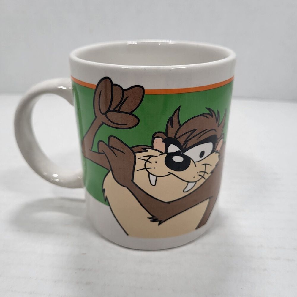 Vtg Looney Tunes‎ Taz White 10oz Ceramic Coffee Mug 1998 by Gibson